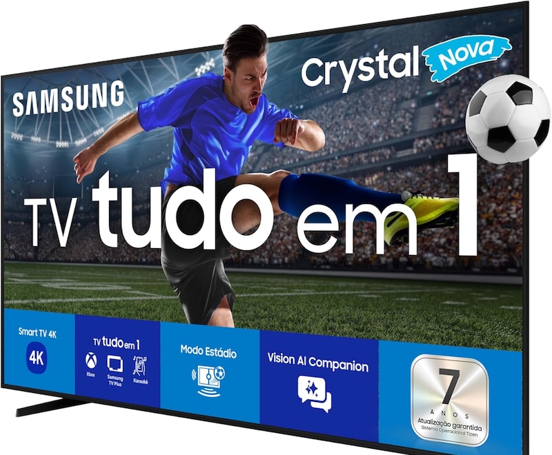 O estádio em casa: as melhores TVs gigantes para vibrar com a Seleção na Copa 2026