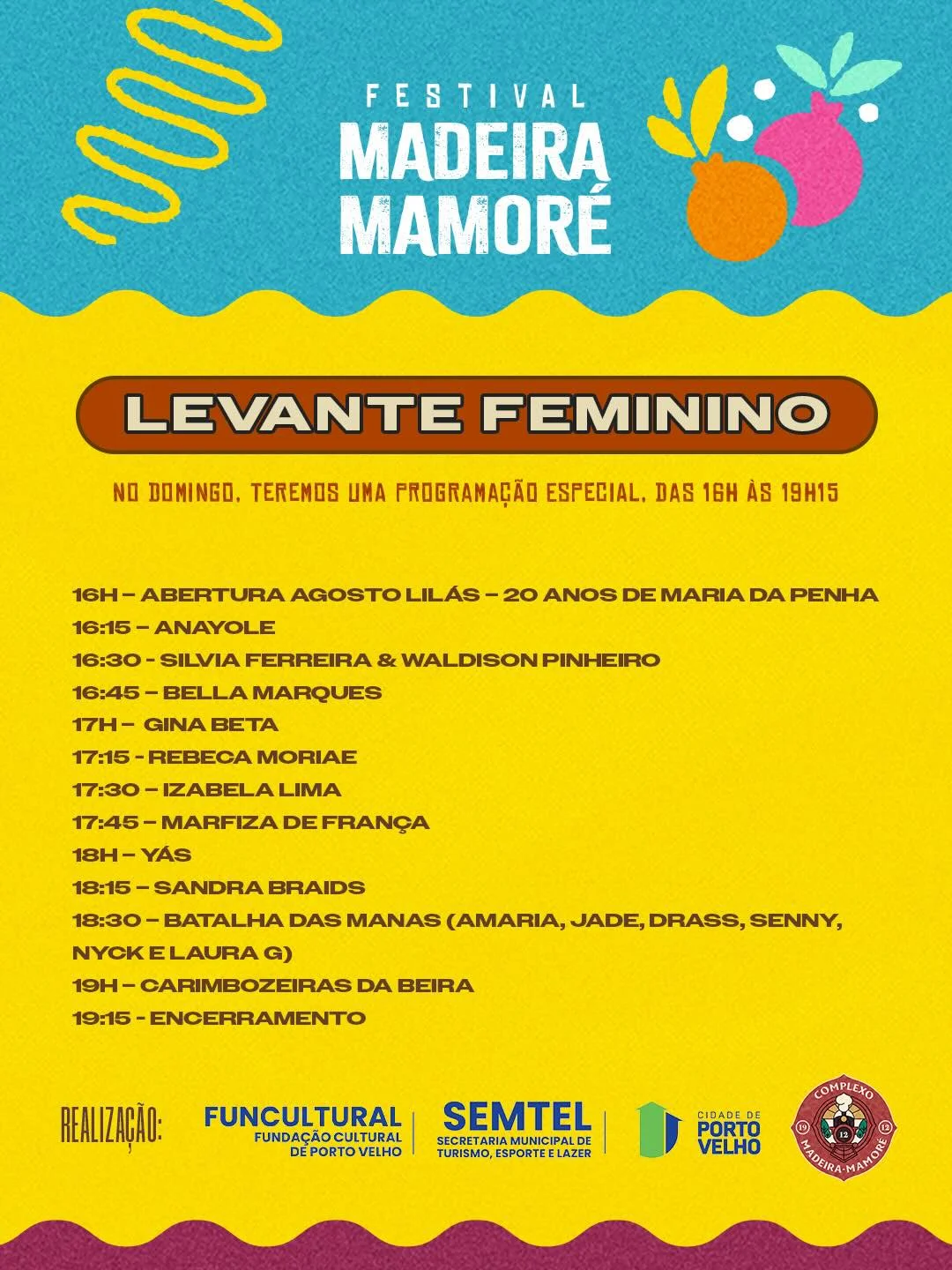 Line up para as mulheres