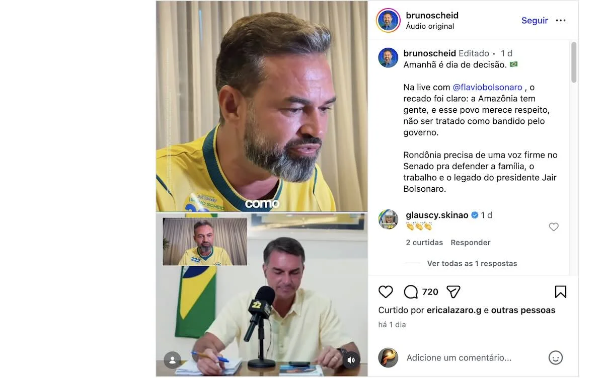 "Vamos preservar, mas também desenvolver": Flávio Bolsonaro fala sobre a Amazônia em live com Bruno Scheid