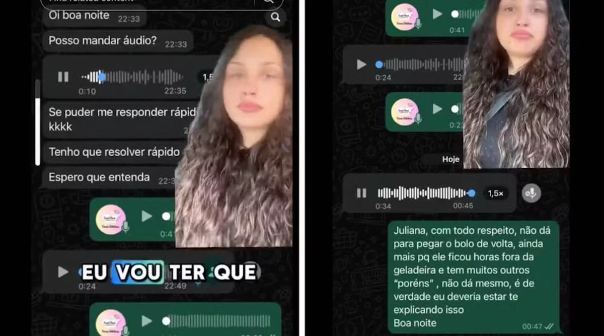 Confeiteira recusa devolver bolo de noivado já cortado após cliente pedir reembolso de sobras
